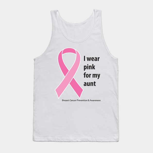 Breast cancer ribbon for aunt with black type Tank Top by Just Winging It Designs